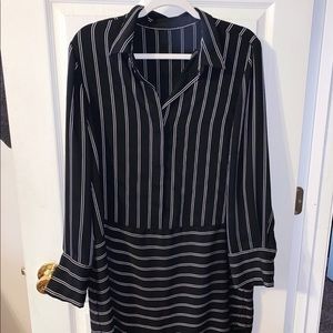LIKE NEW Shift Black with White Pinstripe Dress